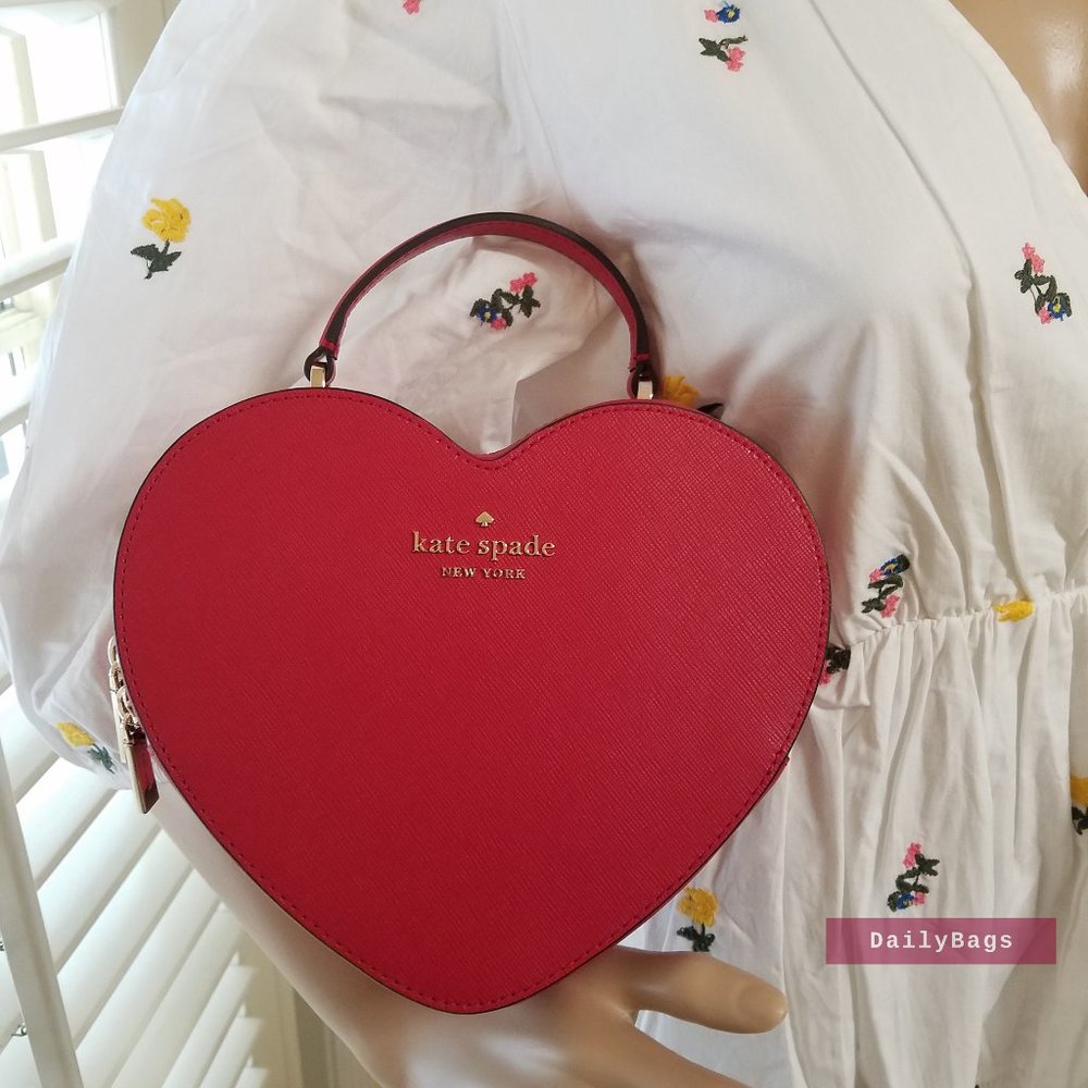 BEAUTIFUL RED HEART LOVER LOVESHACK CHERRY RED CROSSBODY KATE SPADE HANDBAG